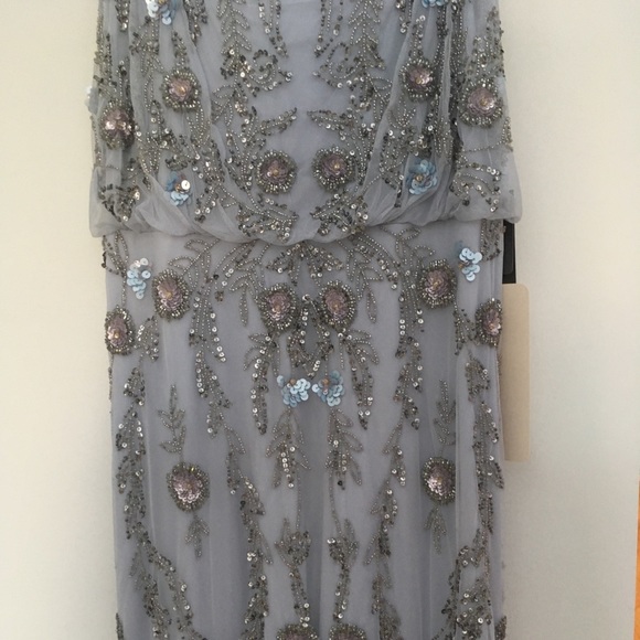 SOLD Adrianna Papell Floral Beaded Blouson Gown - Picture 3 of 6